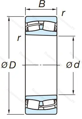 Сферический роликовый подшипник с конической посадкой на вал 22224 RZKW 33 C 3