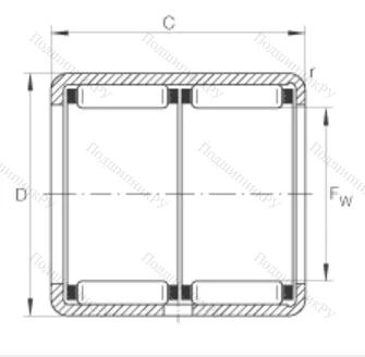 Игольчатый подшипник HK 2538 ZW