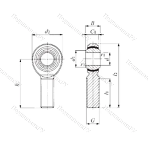 Подшипник скольжения сферический POS 18EC