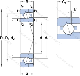 Подшипник 709 ACE/HCP 4AH