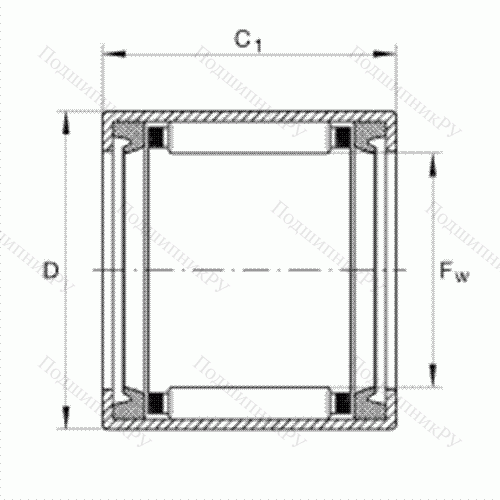 Подшипник роликовый игольчатый с одним наружным штампованным кольцом SCE 1210-PP