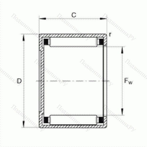 Подшипник роликовый игольчатый с одним наружным штампованным кольцом, закрытым с одной стороны BCE 59