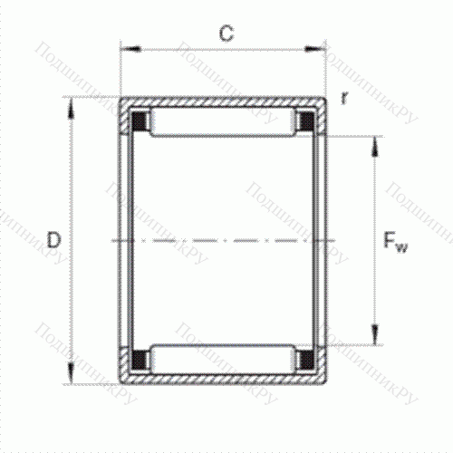 Подшипник роликовый игольчатый с одним наружным штампованным кольцом HK 0808